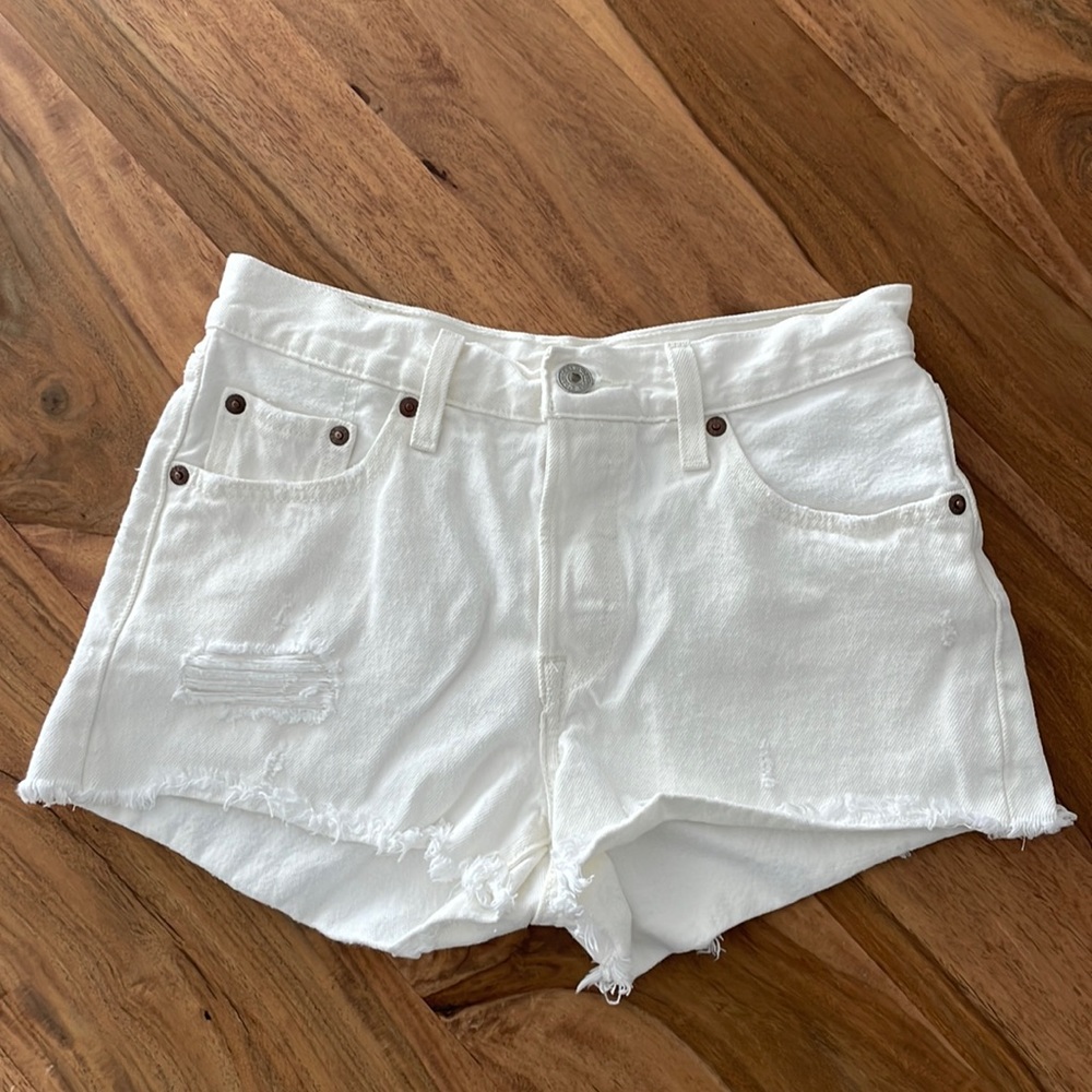 Levi's White Jean Shorts for Women
